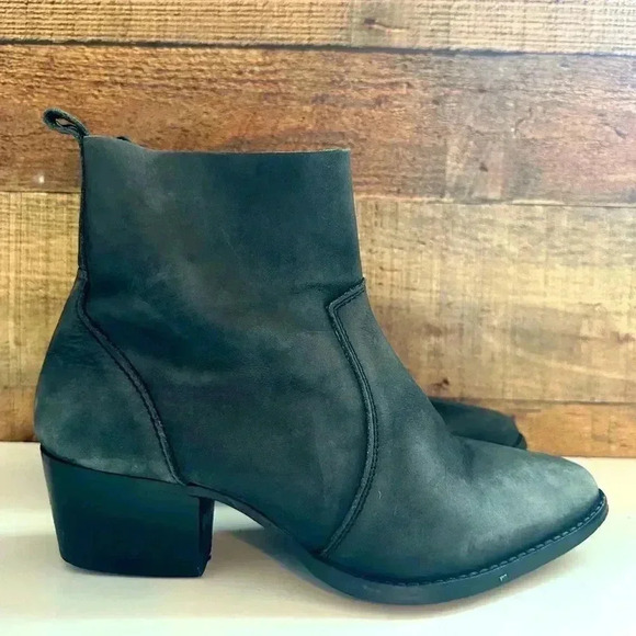 Splendid Crawford Grey Nubuck Leather Ankle Bootie Boot - Picture 2 of 9